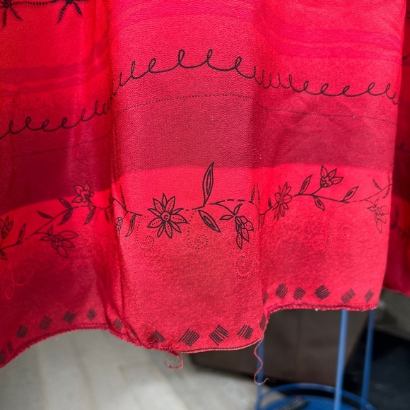 90s PS Career Womens Floral Red Striped Sleeveless Euro Summer Maxi Dress 22 - Picture 12 of 12